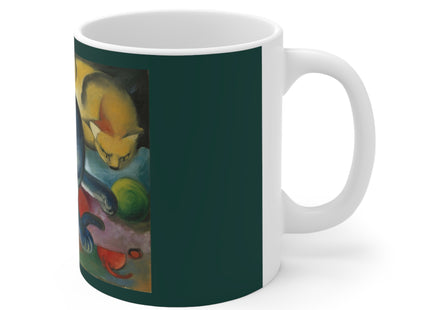 Two Cats, Blue and Yellow by Franz Marc Ceramic Mug 11oz