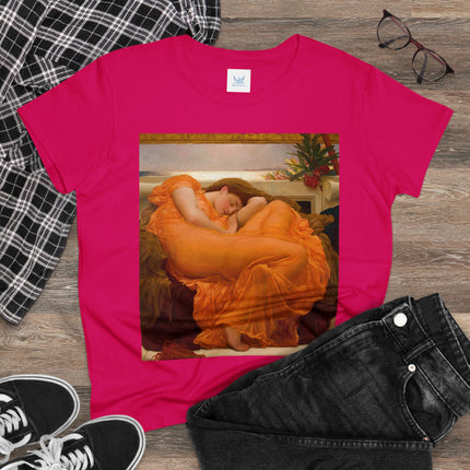 Flaming June by Frederic Leighton Women's Midweight Cotton Tee