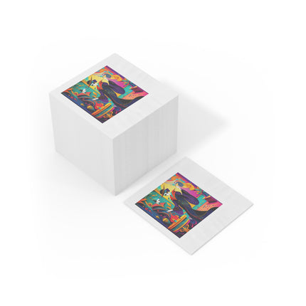 Phantoms of Elegance White Coined Napkins