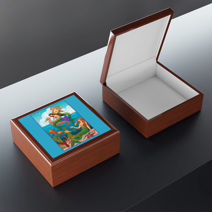 Three Mermaids with Strings of Pearls by Carlo Chiostri Jewelry Box