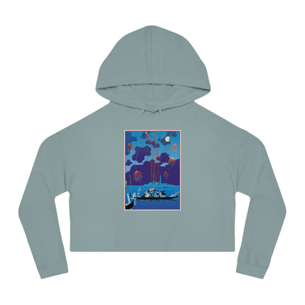 Fireworks in Venice by George Barbier Women’s Cropped Hooded Sweatshirt