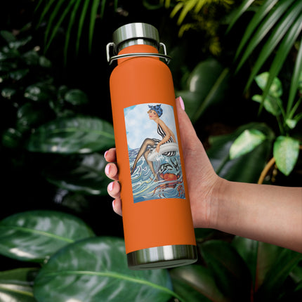 Playful Waves and Fashion Follies Copper Vacuum Insulated Bottle, 22oz