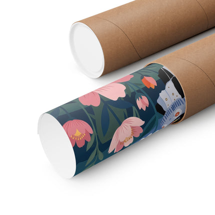 🌸👑 The Lady Of The Grand Flower Promenade Matte Vertical Poster – Art Deco Floral Elegance