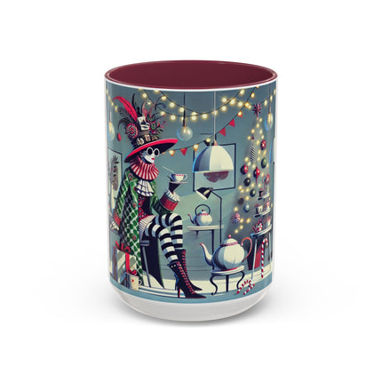Whimsical Christmas Tea Party Colorful Mugs (11oz, 15oz)