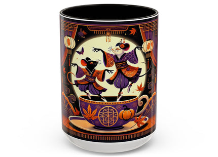 Theatrical Halloween Mice on Teacup Colorful Mugs (11oz, 15oz)