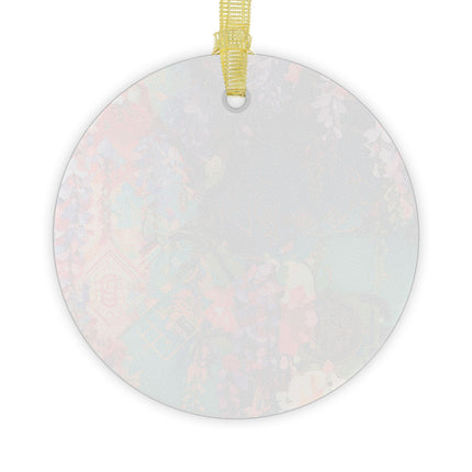 Golden Wisteria Symphony Glass Ornament