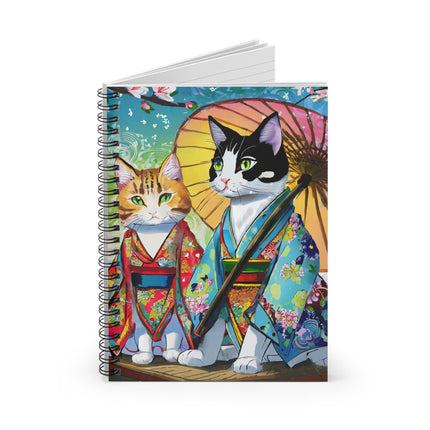 Kimono Kitties Spiral Notebook - Ruled Line
