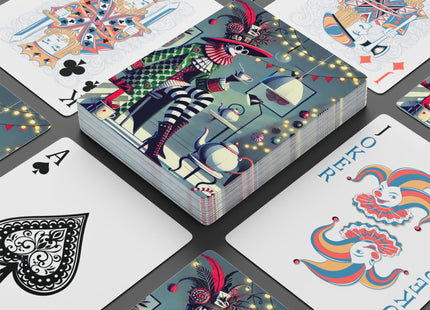 Whimsical Christmas Tea Party Playing Cards