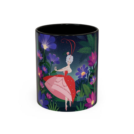 Moonlight Waltz Among The Blossoms Colorful Mugs – Art Deco Floral Enchantment