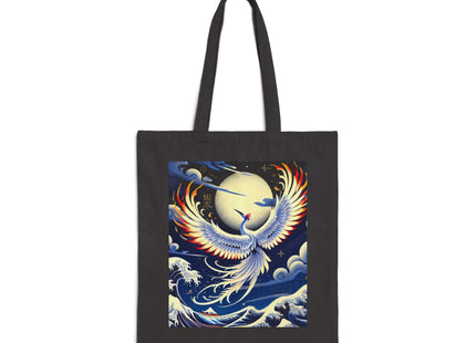 Majestic White Crane Cotton Canvas Tote Bag