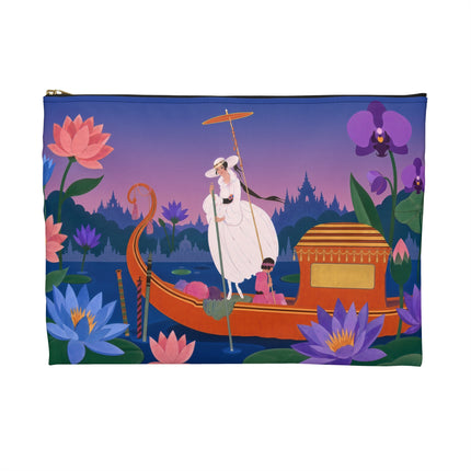 🪷🛶 The Lady Of The Lotus Lake Accessory Pouch – Art Deco Garden Voyage