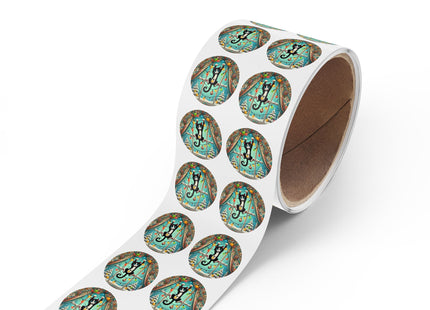 Mischief in Tinselland Round Sticker Label Rolls