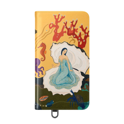 🐚🌊 The Lady Of The Enchanted Pearl Flip Case – Art Deco Undersea Fantasy