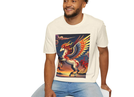 Flame-Winged Horse at Sunset Unisex Softstyle T-Shirt