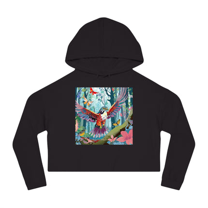 A Colorful Raptor Women’s Cropped Hooded Sweatshirt