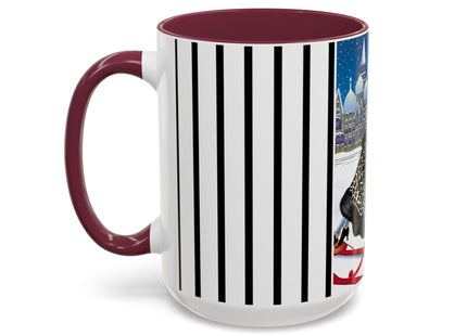 Elegant Winter Woman in Sleigh Colorful Mugs (11oz, 15oz)