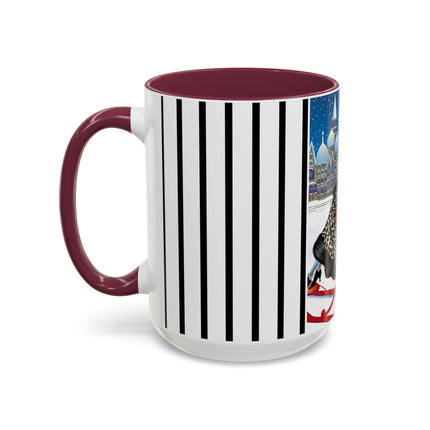 Elegant Winter Woman in Sleigh Colorful Mugs (11oz, 15oz)