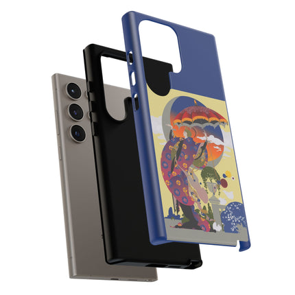 Parasol Sunset Geisha Phone Case – Elegant Twilight Grace