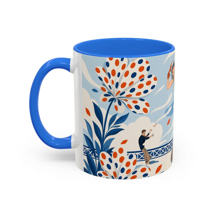 🌼🧡 The Polka Dot Wind Dancer Colorful Mug – Art Deco Fashion Whimsy