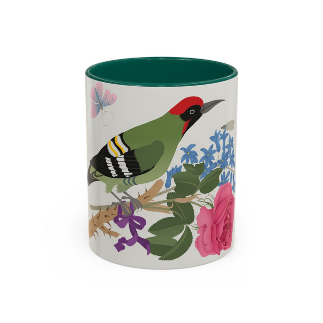 Woodpecker & Rose Colorful Mugs – Vibrant Spring & Bold Beauty