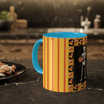 Candy Corn Skeleton Colorful Mugs (11oz, 15oz)