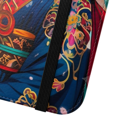 🦊⚔️ Cyberpunk Samurai Maiden Flip Case – Neon Grace & Warrior Courage