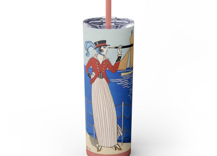 Costume de Yacht by George Barbier Skinny Tumbler with Straw, 20oz