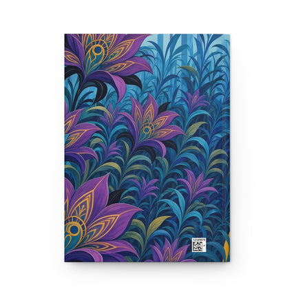 🎭💜 The Enchanted Peacock Fan Hardcover Journal – Art Deco Oriental Elegance