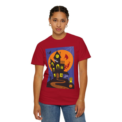 Halloween Night at the Haunted House Unisex Garment-Dyed T-shirt