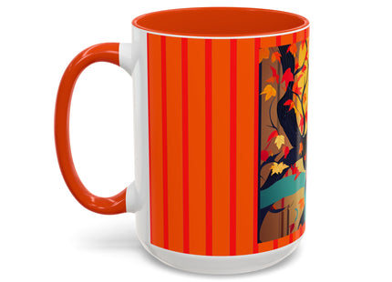 Black Cat in Kimono Colorful Mugs, 11oz