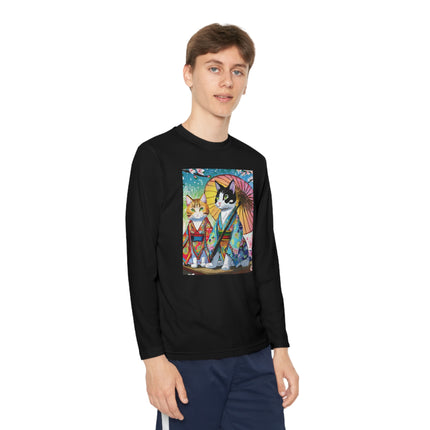 Kimono Kitties Youth Long Sleeve Competitor Tee – Anime Charm & Whimsical Elegance