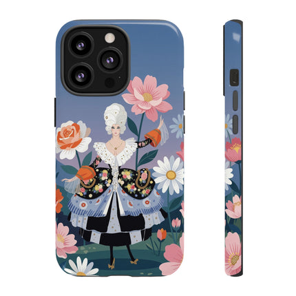 🌸🎀 The Grand Floral Promenade Phone Case – Art Deco Fashion Fantasy