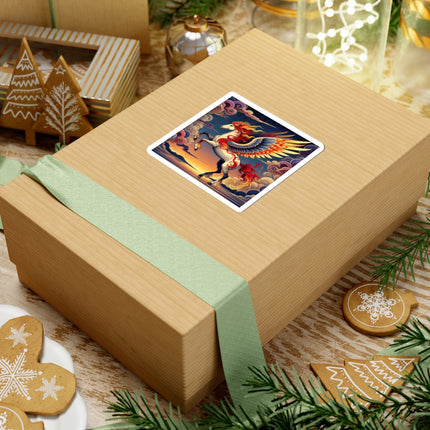 Flame-Winged Horse at Sunset Kiss-Cut Stickers (4 Sizes)