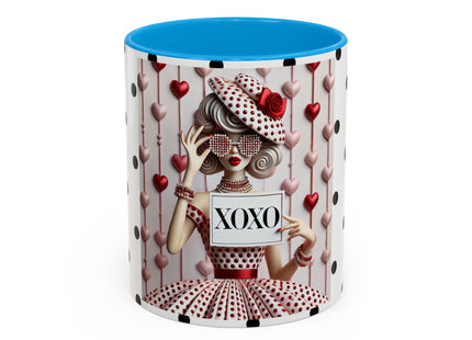 Fashionably Yours, XOXO Colorful Mugs (11oz, 15oz)