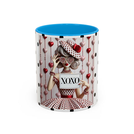 Fashionably Yours, XOXO Colorful Mugs (11oz, 15oz)