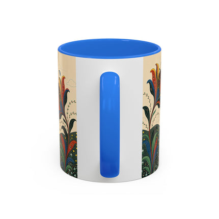 🌺🦋 The Enchanted Floral Voyage Colorful Mug – Art Deco Botanical Whimsy