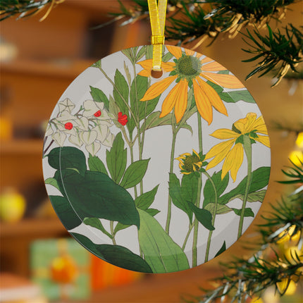 Clerodendrum & Rudbeckia Flower by Tanigami Kônan Glass Ornament