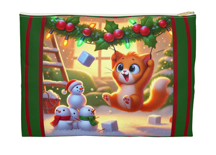 Naughty or Nice Kitten Christmas Accessory Pouch