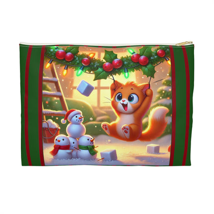 Naughty or Nice Kitten Christmas Accessory Pouch