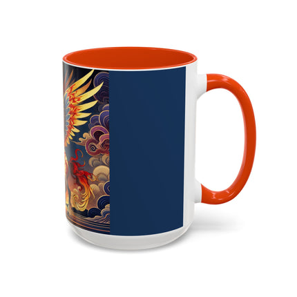 Flame-Winged Horse at Sunset Colorful Mugs (11oz, 15oz)