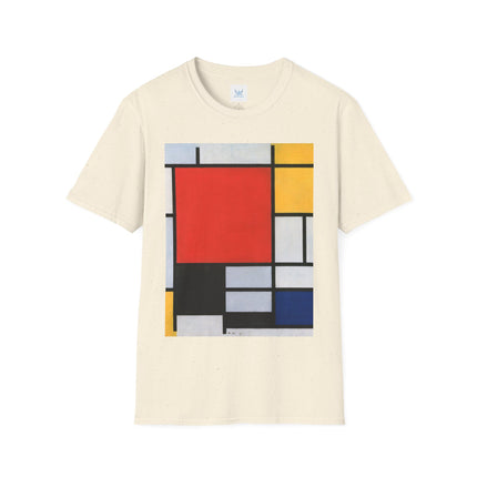 Composition with Red, Yellow, Blue, and Black Softstyle T-Shirt