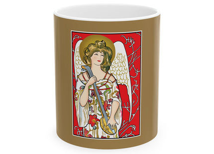 Angel with Red Background Ceramic Mug 11oz