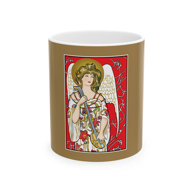 Angel with Red Background Ceramic Mug 11oz