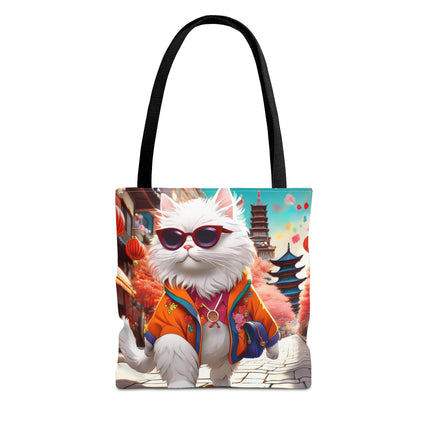 Fashionista Feline Puzzle Tote Bag (AOP)