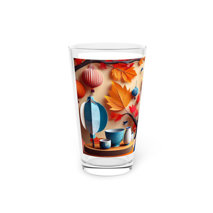 Blue Jay at an Autumn Tea Ceremony Glass, 16oz