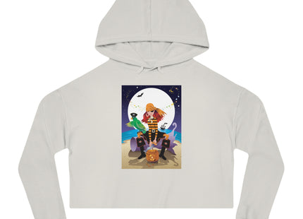 Moonlit Pirate Halloween Women’s Cropped Hooded Sweatshirt