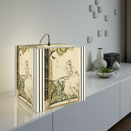Sur talons rouges (On Red Heels) pl 02 by Gerda Wegener Light Cube Lamp