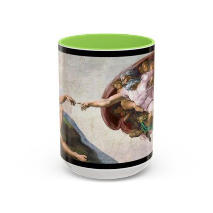 The Creation of Adam by Michelangelo Buonarroti Colorful Mugs (11oz, 15oz)