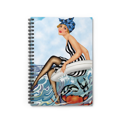 Playful Waves and Fashion Follies Spiral Notebook - Ruled Line