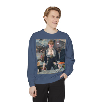 A Bar at the Folies-Bergère by Edouard Manet Unisex Garment-Dyed Sweatshirt